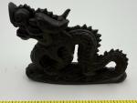 Chinese Black Soapstone Dragon Figurine - Vintage Design