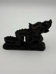 Chinese Black Soapstone Dragon Figurine - Vintage Design