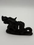 Chinese Black Soapstone Dragon Figurine - Vintage Design