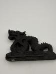 Chinese Black Soapstone Dragon Figurine - Vintage Design