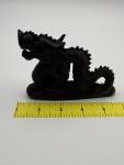 Chinese Black Soapstone Dragon Figurine - Vintage Design