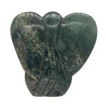 Hand-Carved 6" Brown Green Elephant Soapstone Statue