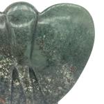 Hand-Carved 6" Brown Green Elephant Soapstone Statue