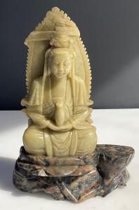 Vintage Guan-Yin Soapstone Buddha Sculpture
