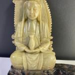 Vintage Guan-Yin Soapstone Buddha Sculpture