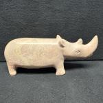 Cream Soapstone Rhinoceros Figurine