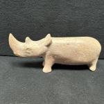 Cream Soapstone Rhinoceros Figurine