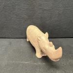 Cream Soapstone Rhinoceros Figurine