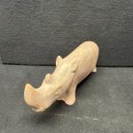 Cream Soapstone Rhinoceros Figurine