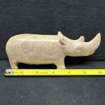 Cream Soapstone Rhinoceros Figurine