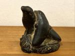 Wolf Soapstone Carving on Rock - 3.5" Tall