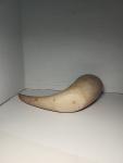 Beige Horn-Shaped Soapstone Vessel Vase Sculpture