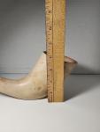 Beige Horn-Shaped Soapstone Vessel Vase Sculpture