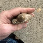 Inuit Soapstone Woman with Buckets and Flowers