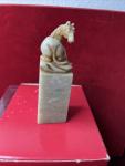 Chinese Horse Soapstone Stamp with Fine Detail
