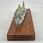 Hand-Carved Soapstone Shark Figurine with Wood Base