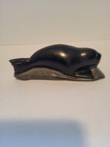 Signed & Numbered Inuit Soapstone Seal Carving