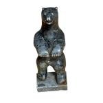 Inuit Polar Bear Soapstone Carving by N. Natchik