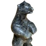Inuit Polar Bear Soapstone Carving by N. Natchik