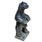 Inuit Polar Bear Soapstone Carving by N. Natchik