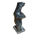 Inuit Polar Bear Soapstone Carving by N. Natchik
