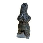 Inuit Polar Bear Soapstone Carving by N. Natchik