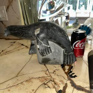 Inuit Soapstone Seal Sea Lion Sculpture 11 lbs
