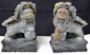Dragon Hand-Carved Chinese Soapstone Statues (Set of 2)