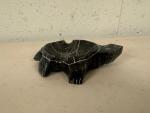 Inuit Signed Soapstone Turtle Ashtray Art