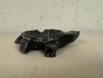 Inuit Signed Soapstone Turtle Ashtray Art