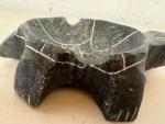 Inuit Signed Soapstone Turtle Ashtray Art