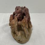 Chinese Soapstone Anemone Floral Carving