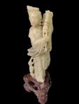 Chinese Soapstone Carved Women Figurine 6" Decor