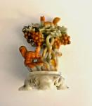 Soapstone Carving of Squirrels with Grapes