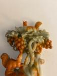 Soapstone Carving of Squirrels with Grapes