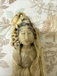 Chinese Soapstone Quan Yin Statue with Lotus