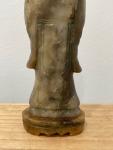 Antique Chinese Soapstone Woman with Basket Statue