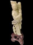 Chinese Soapstone Carved Women Figurine 6" Decor
