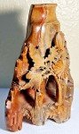 Chinese Soapstone Flower and Leaf Vase 6.25
