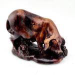 Antique Chinese Soapstone Sow Pig and Piglets