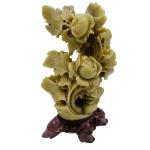 Hand-Carved Vintage Chinese Soapstone Lotus Sculpture