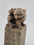 Antique Chinese Foo Dog Soapstone Carving Decor