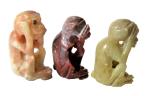 Chinese Soapstone Monkey Carvings Set - Hear, See, Speak