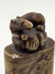 Antique Chinese Foo Dog Soapstone Carving Decor