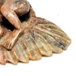 Hand Carved Chinese Soapstone Monkey on Leaf