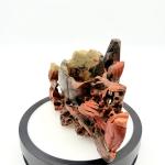 Hand-Carved Chinese Soapstone Vase with Fish Motif