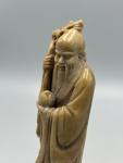 Vintage Chinese Soapstone Longevity God "Shou" Figurine