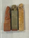 Set of 3 Vintage Chinese Soapstone Seal Carvings