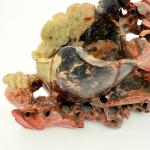 Hand-Carved Chinese Soapstone Vase with Fish Motif