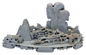 Small Soapstone Carving of Mountain Village